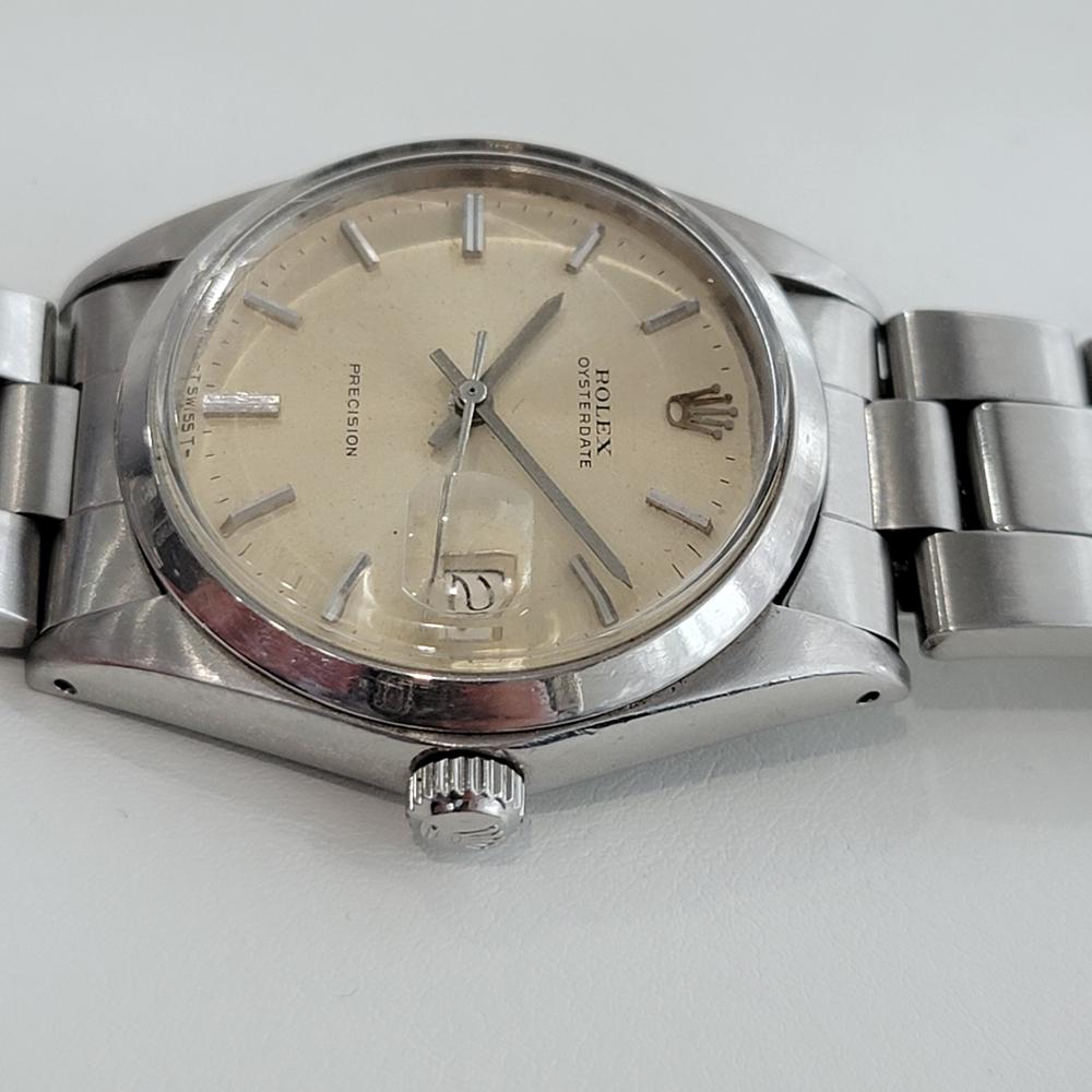 Rolex Oysterdate Precision Réf. 6694 vintage à remontage à la main, pour hommes, années 1970 RA202 Excellent état - En vente à Beverly Hills, CA