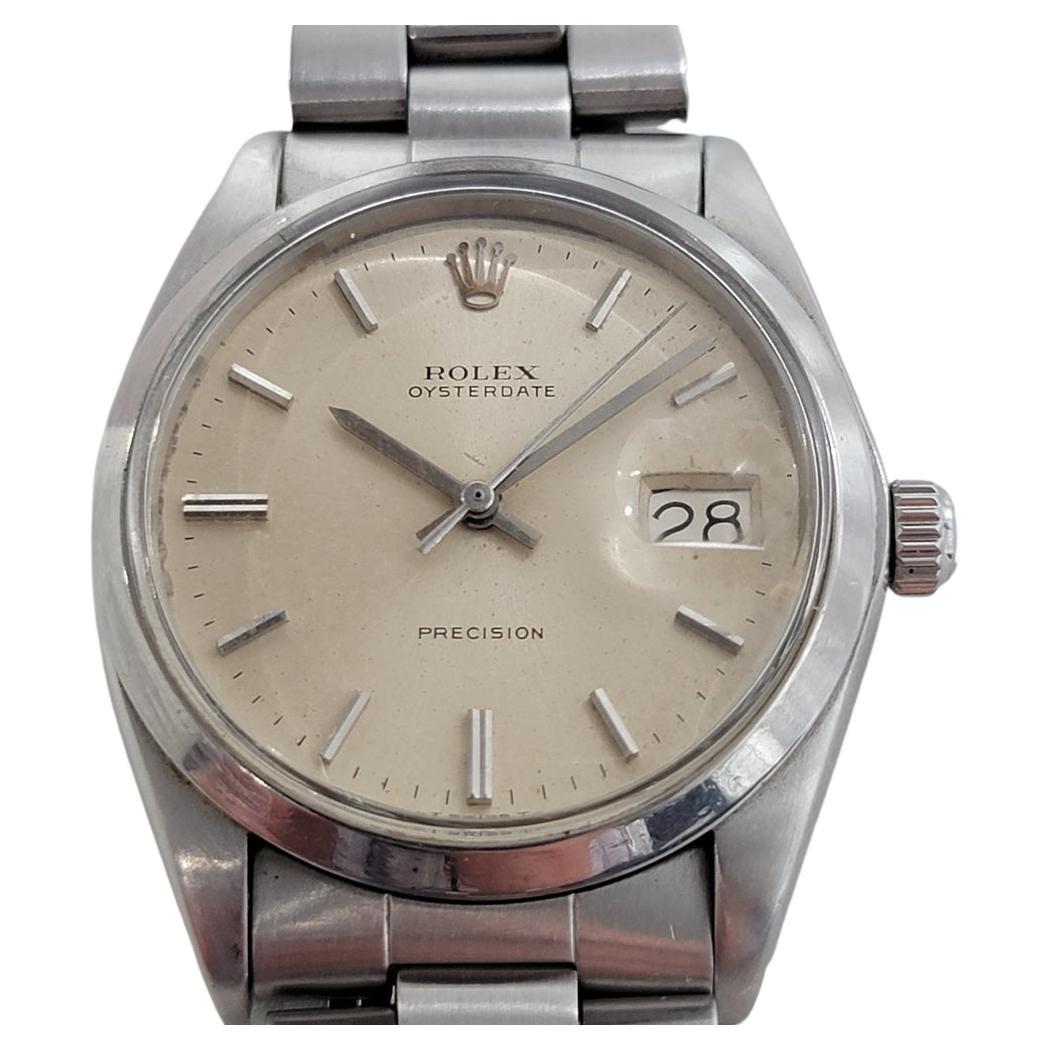 Mens Rolex Oysterdate Precision Ref 6694 Wind RA202 Sale at 1stDibs | rolex 1970 oysterdate, tropical watch, rolex oysterdate precision 1970