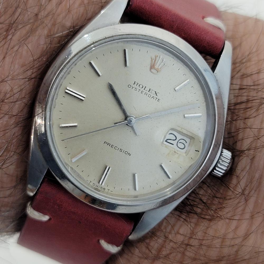 Mens Rolex Oysterdate Precision Ref 6694 Hand-Wind 1970s Vintage RA202R For Sale 6
