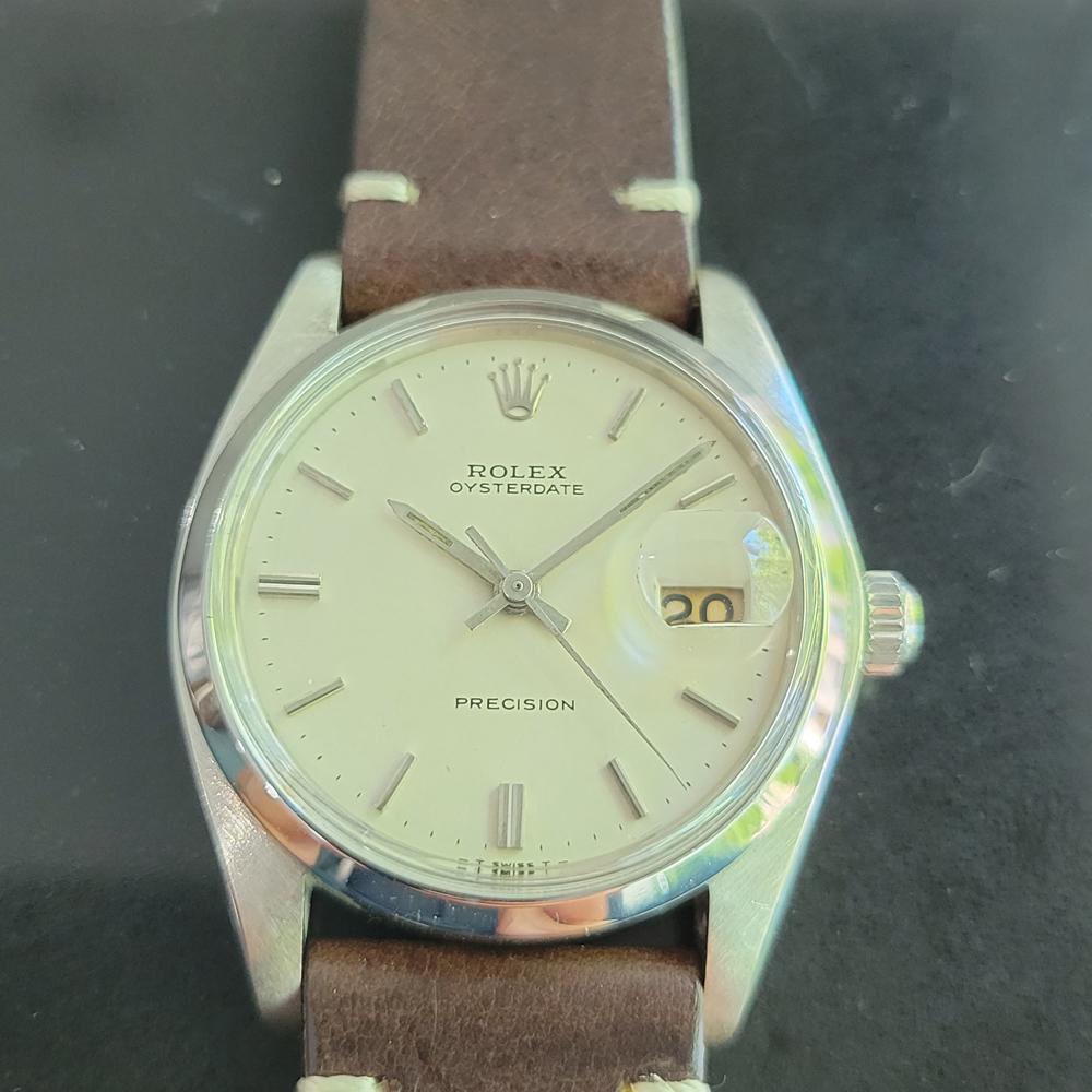 Mens Rolex Oysterdate Precision Ref 6694 Hand-Wind 1980s Swiss MA207 In Excellent Condition In Beverly Hills, CA