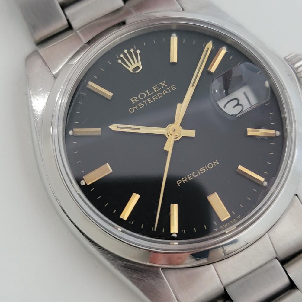 Mens Rolex Oysterdate Precision Ref 6694 Hand-Wind 1980s Swiss RA188 In Excellent Condition In Beverly Hills, CA