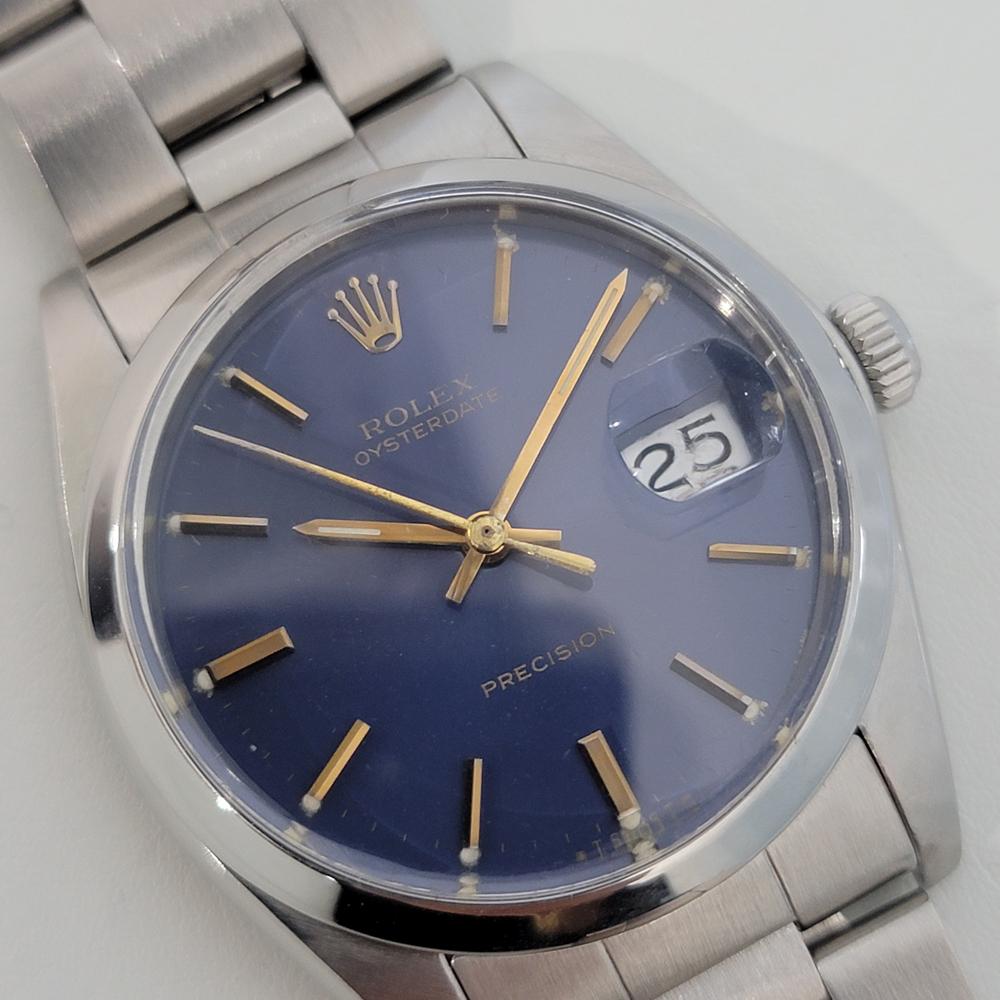 Rolex Oysterdate Precision Ref 6694 Handgeflügelt 1980er Jahre mit Papier RA217 im Zustand „Hervorragend“ in Beverly Hills, CA