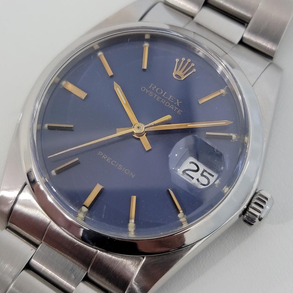 Rolex Oysterdate Precision Ref 6694 Handgeflügelt 1980er Jahre mit Papier RA217 Herren