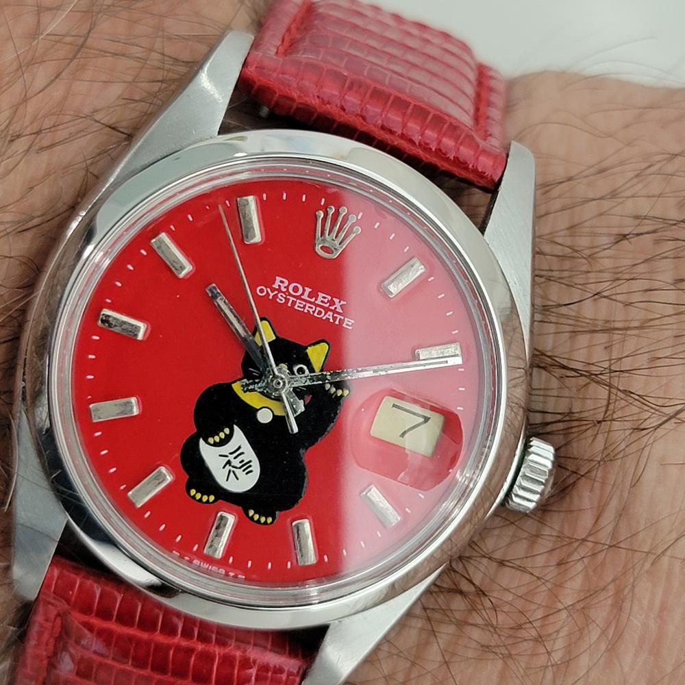 Mens Rolex Oysterdate Precision Ref 6694 34mm Maneki Neko Dial 1970s RA415R 9