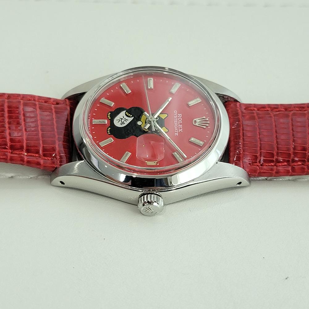 Mens Rolex Oysterdate Precision Ref 6694 34mm Maneki Neko Dial 1970s RA415R 1
