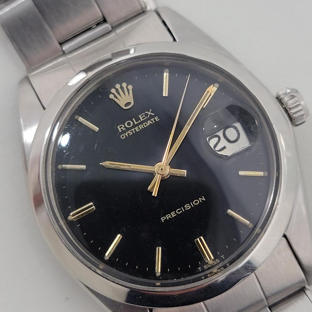 Mens Rolex Oysterdate Precision Ref 6694 34mm Manual Wind 1960s Swiss RA447 In Excellent Condition In Beverly Hills, CA