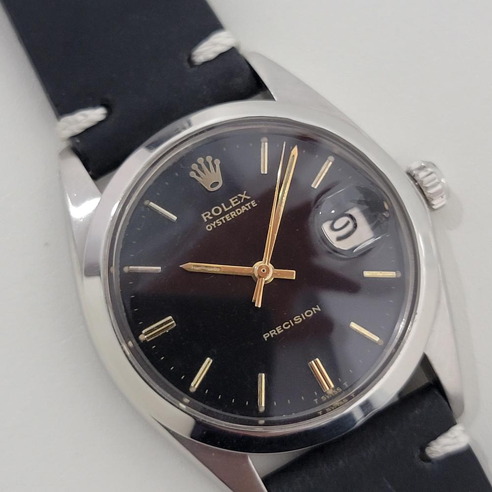 Mens Rolex Oysterdate Precision Ref 6694 34mm Manual Wind 1960s Swiss RA447B In Excellent Condition In Beverly Hills, CA