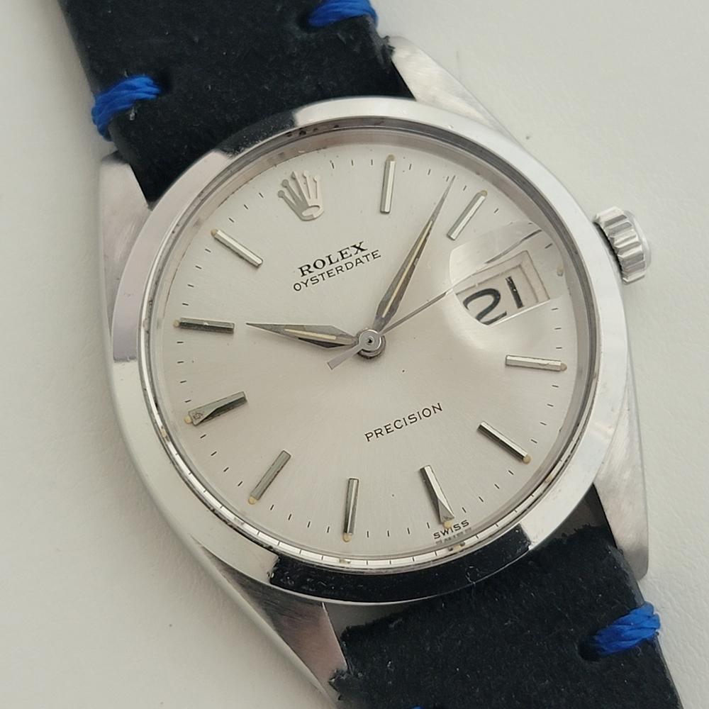 Mens Rolex Oysterdate Precision Ref 6694 34mm Manual Wind 1960s Swiss RA450B In Excellent Condition In Beverly Hills, CA