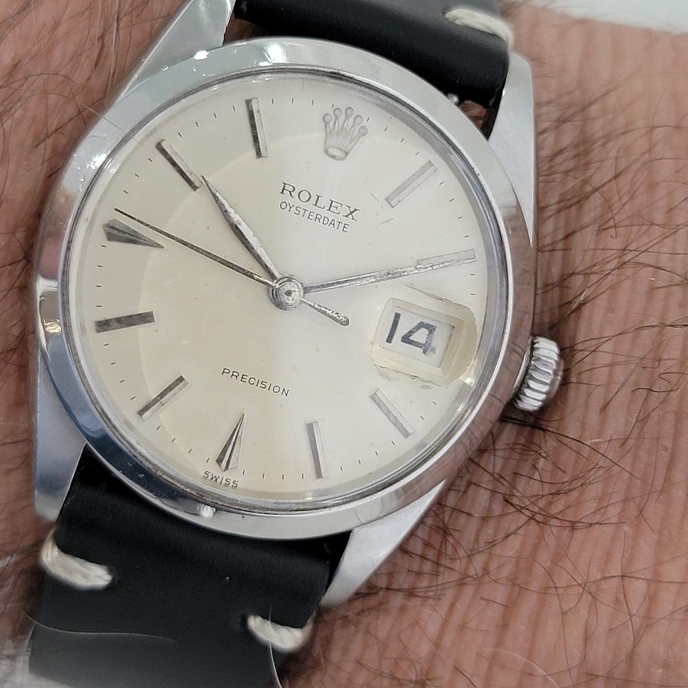 Mens Rolex Oysterdate Precision Ref 6694 34mm Manual Wind 1960s Vintage RA207 For Sale 6