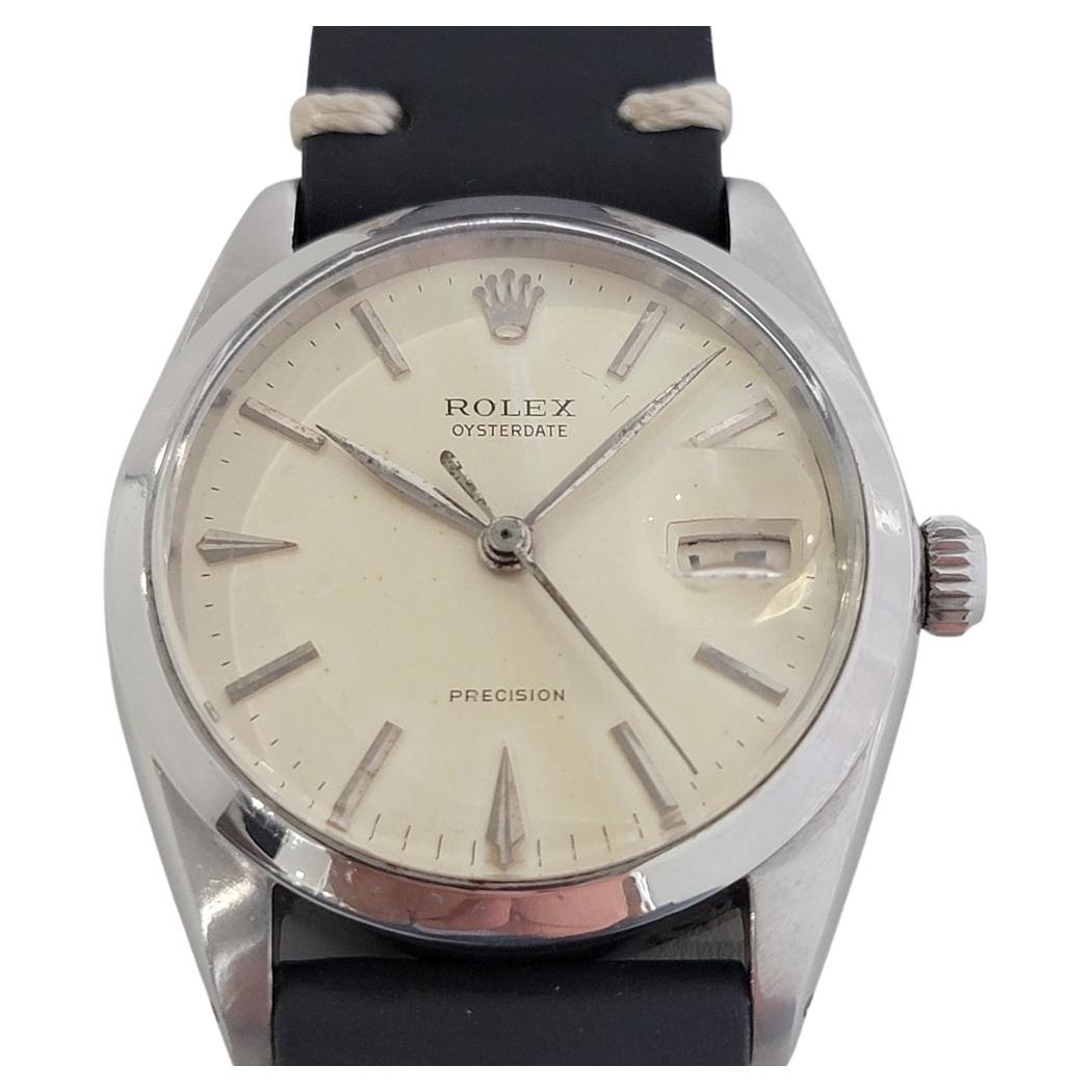 Mens Rolex Oysterdate Precision Ref 6694 34mm Manual Wind 1960s Vintage RA207 For Sale