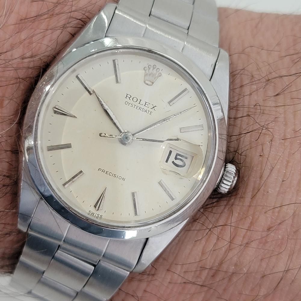 Mens Rolex Oysterdate Precision Ref 6694 34mm Manual Wind 1960s Vintage RA207S For Sale 6