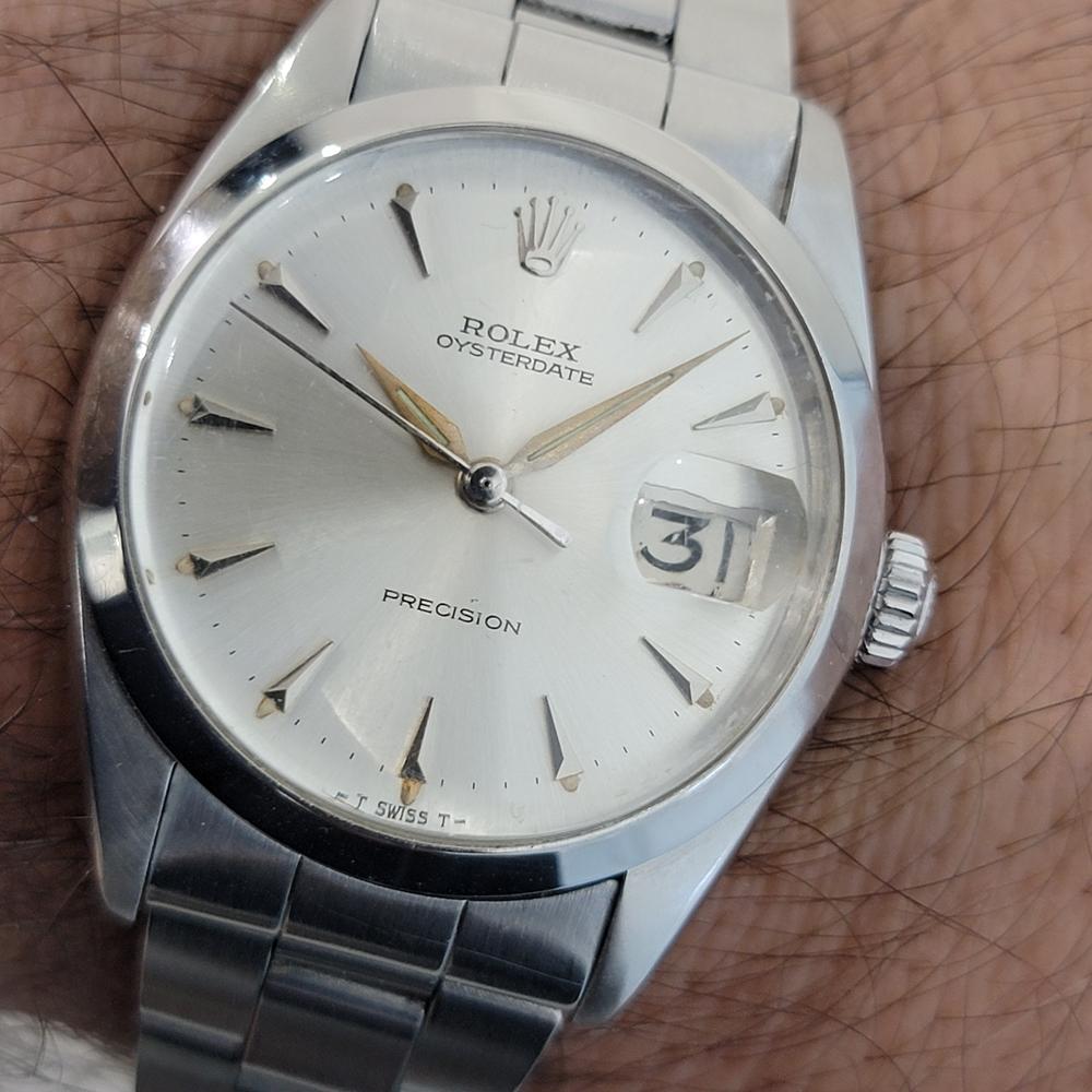 Mens Rolex Oysterdate Precision Ref 6694 34mm Manual Wind 1960s Vintage RA222 For Sale 6