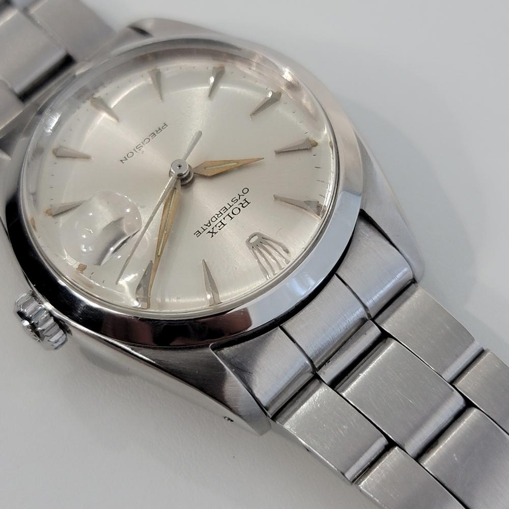 Mens Rolex Oysterdate Precision Ref 6694 34mm Manual Wind 1960s Vintage RA222 For Sale 2