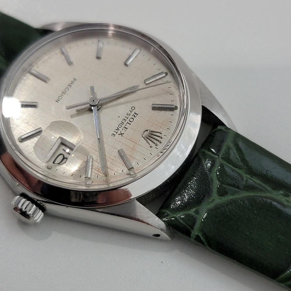 Mens Rolex Oysterdate Precision Ref 6694 Manual Wind 1960s Vintage RA271G In Excellent Condition For Sale In Beverly Hills, CA