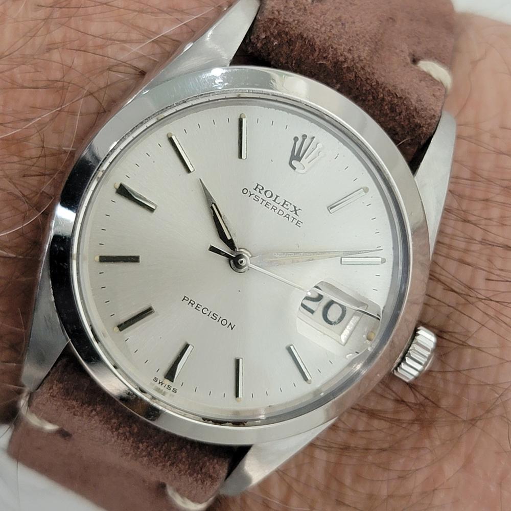 Mens Rolex Oysterdate Precision Ref 6694 34mm Manual Wind 1960s Vintage RA450 9