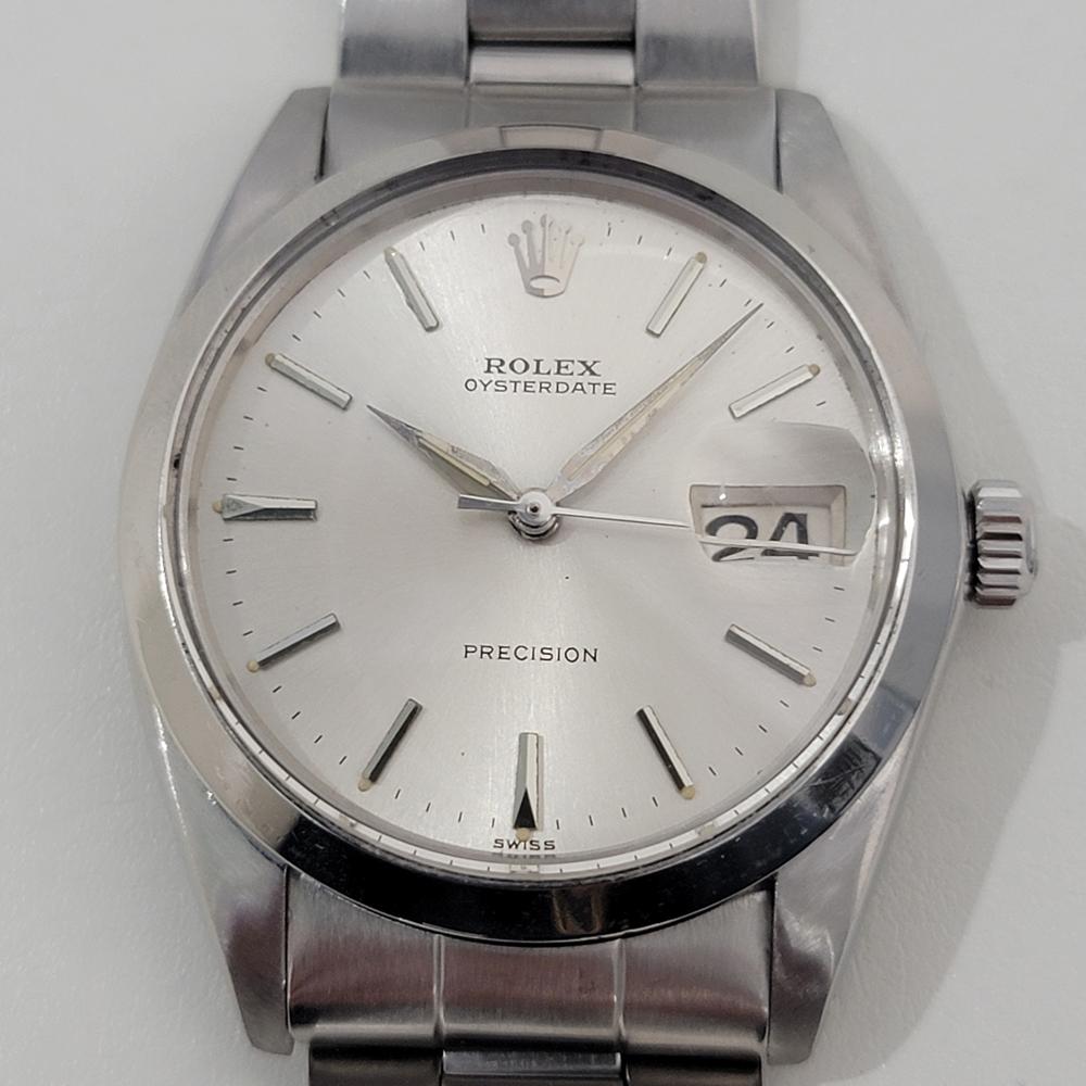 Classico d'epoca, Rolex Oysterdate Precision ref.6694, orologio da abito a carica manuale, 1964 circa, in eccellenti condizioni di funzionamento. Verificato autentico da un maestro orologiaio. Splendido quadrante d'argento firmato Rolex, indici a