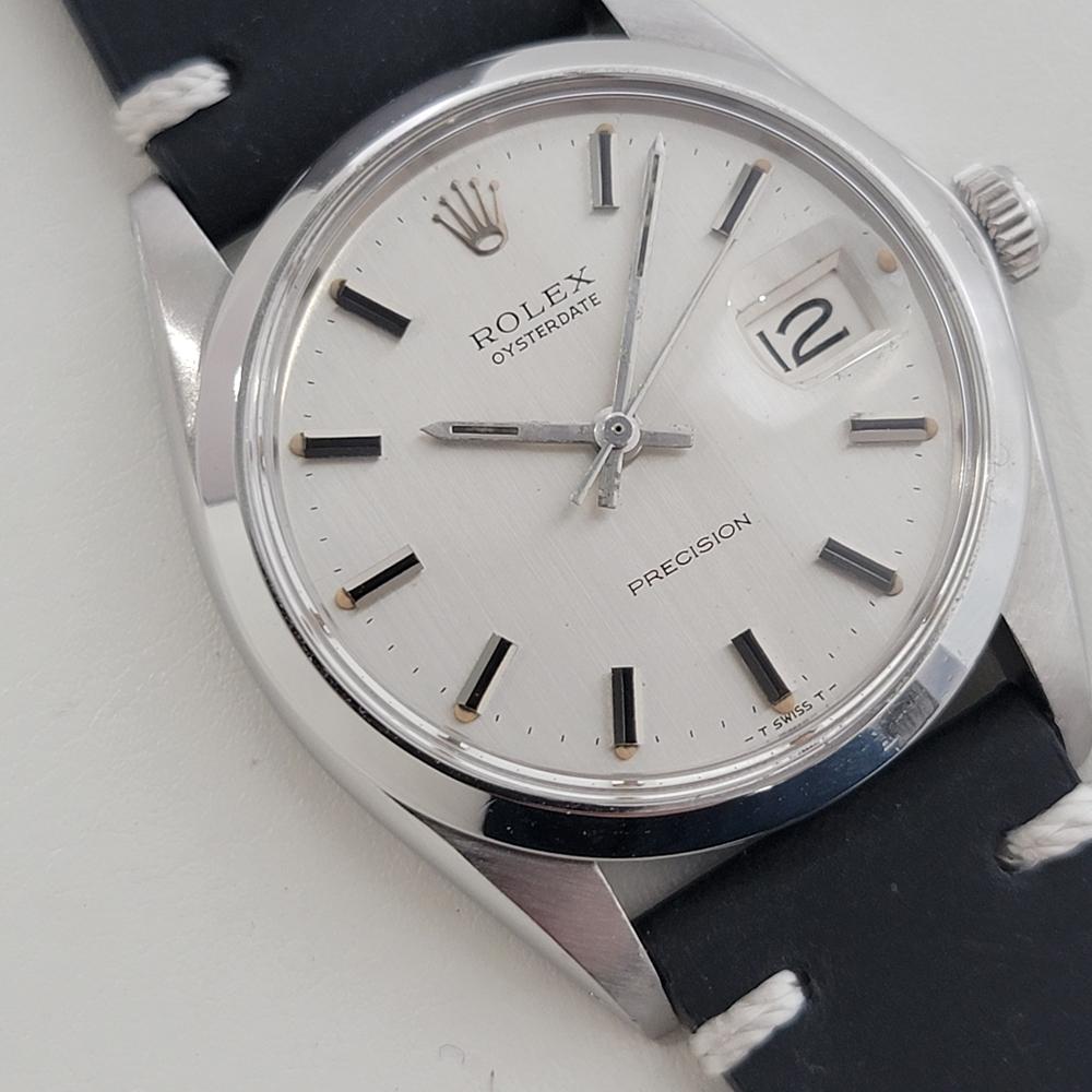 Mens Rolex Oysterdate Precision Ref 6694 34mm Manual Wind 1960s Vintage RA503B en Excelente estado para la venta en Beverly Hills, CA