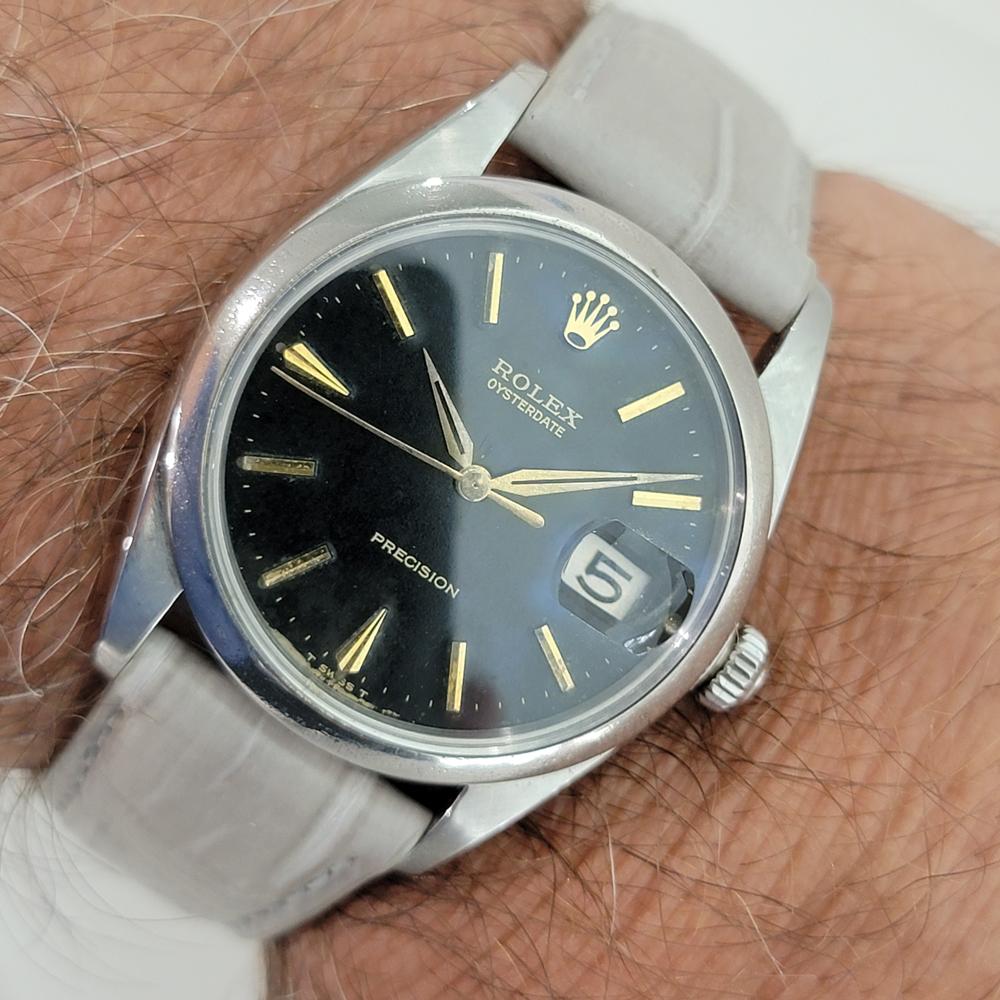 Mens Rolex Oysterdate Precision Ref 6694 34mm Manual Wind 1960s Vintage RJC187G For Sale 6