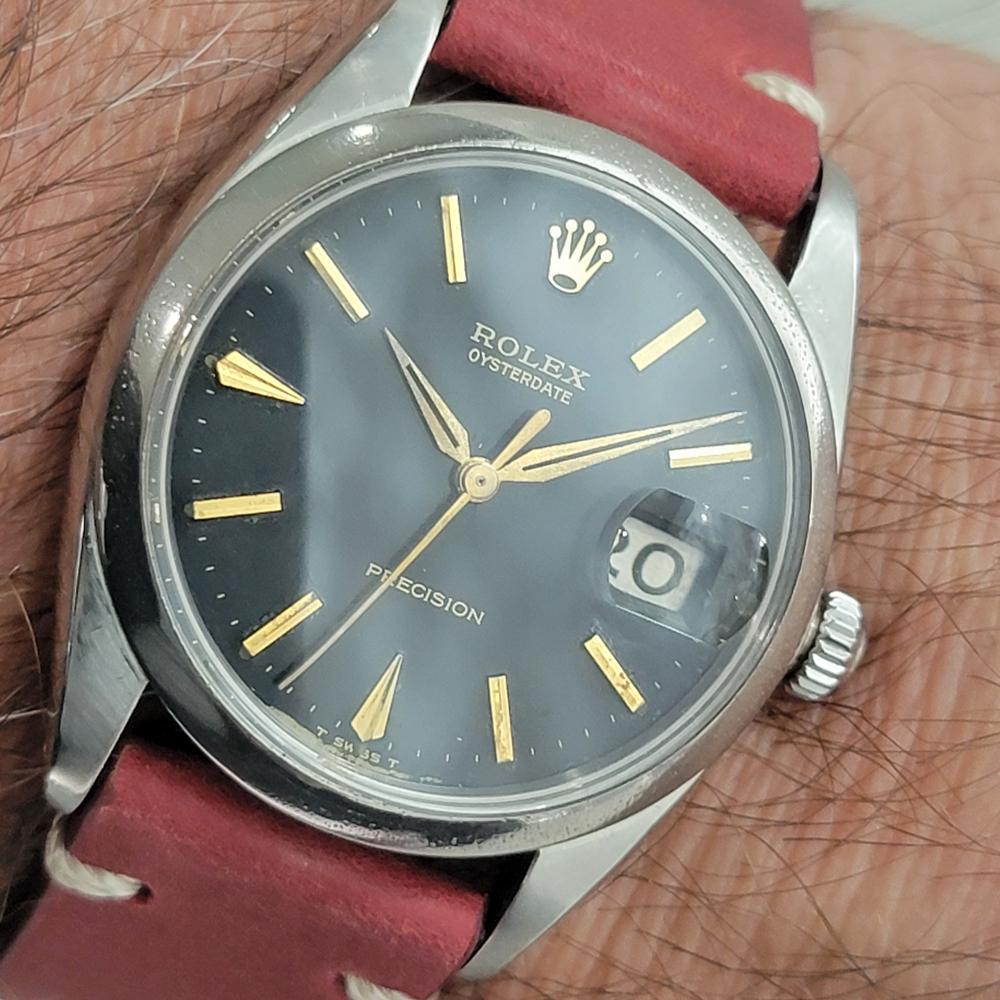 Mens Rolex Oysterdate Precision Ref 6694 34mm Manual Wind 1960s Vintage RJC187R For Sale 9