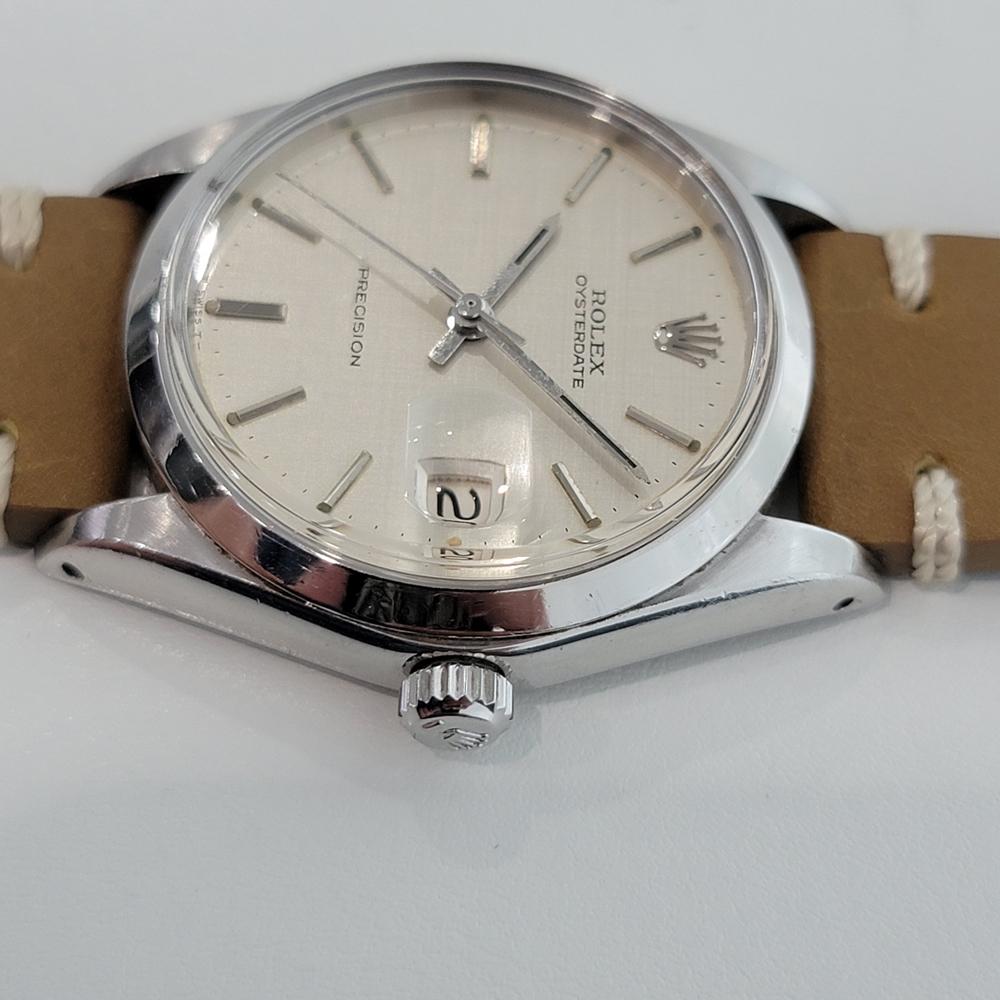 Mens Rolex Oysterdate Precision Ref 6694 Manual Wind 1960s Vintage RJC196T In Excellent Condition In Beverly Hills, CA