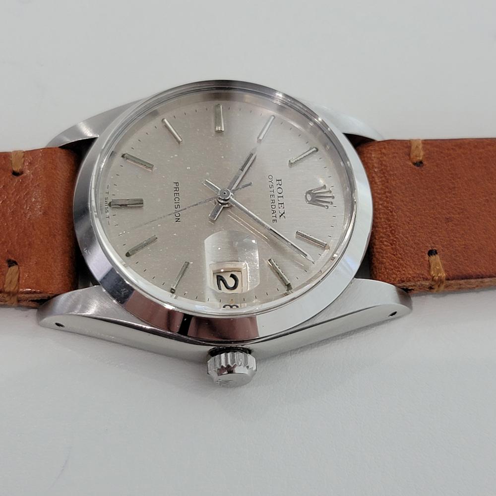 Mens Rolex Oysterdate Precision Ref 6694 Manual Wind 1960s Vintage RJC198T In Excellent Condition For Sale In Beverly Hills, CA