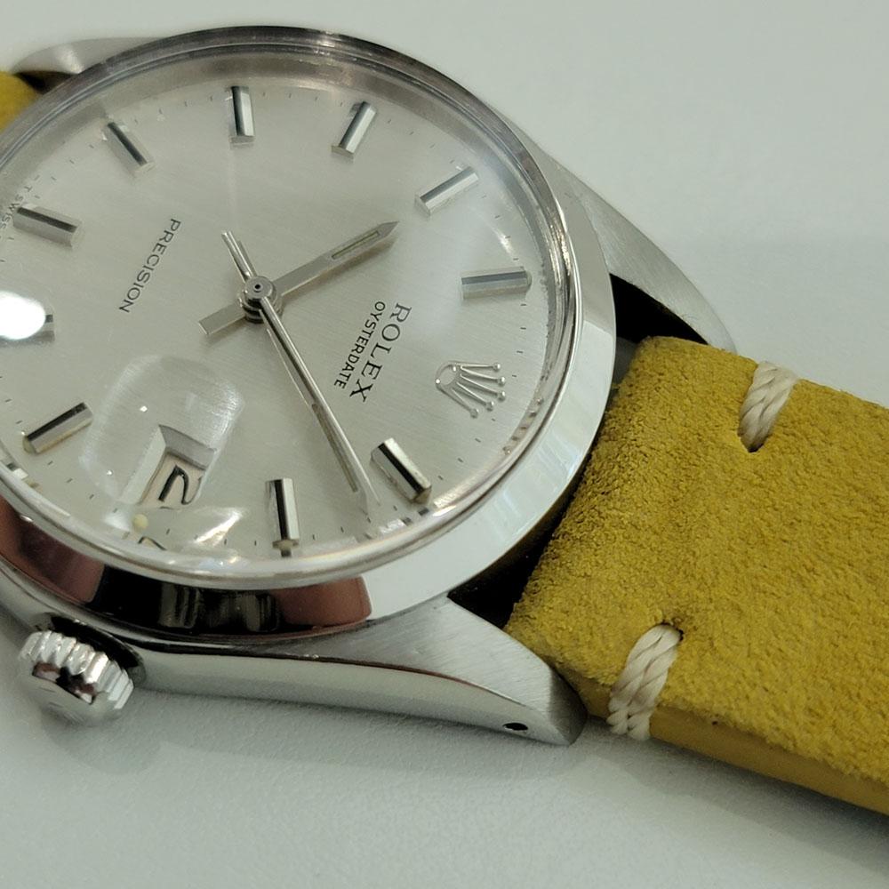 Mens Rolex Oysterdate Precision Ref 6694 Manual Wind 1970s Vintage RA289Y In Excellent Condition For Sale In Beverly Hills, CA