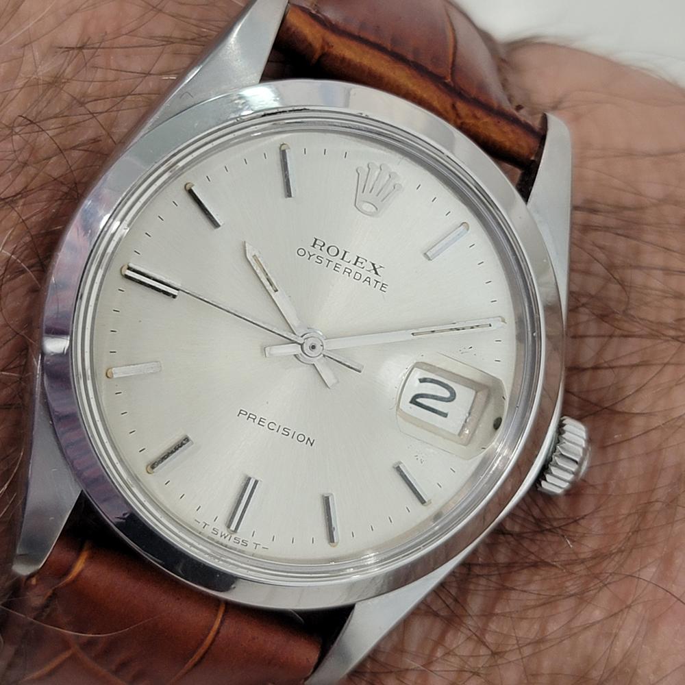 Mens Rolex Oysterdate Precision Ref 6694 34mm Manual Wind 1970s Vintage RA413 9