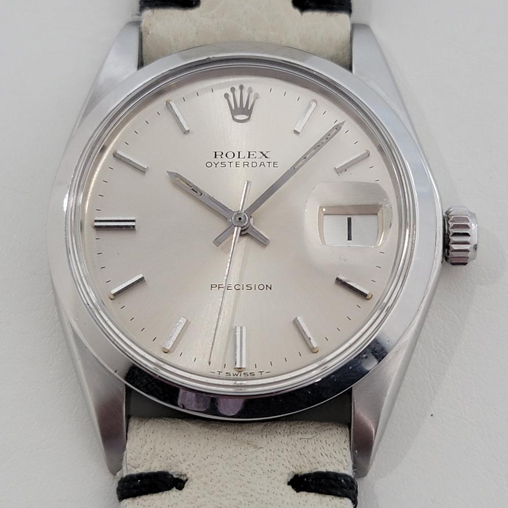 Un icono clásico, reloj de vestir de cuerda manual Rolex Oysterdate Precision ref.6694 para caballero, c.1972, en excelente estado de funcionamiento. Verificado auténtico por un maestro relojero. Preciosa esfera plateada firmada por Rolex, índices