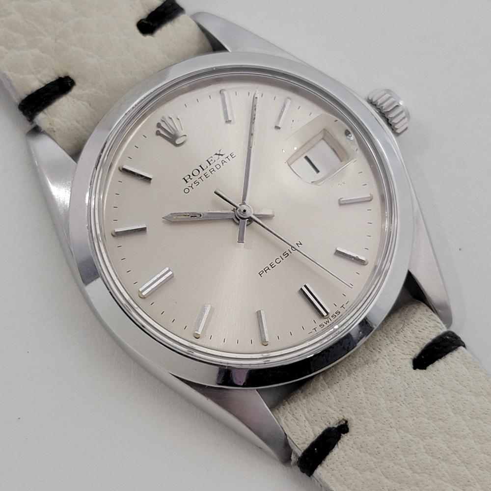Mens Rolex Oysterdate Precision Ref 6694 34mm Manual Wind 1970s Vintage RA413 en Excelente Estado en Beverly Hills, CA