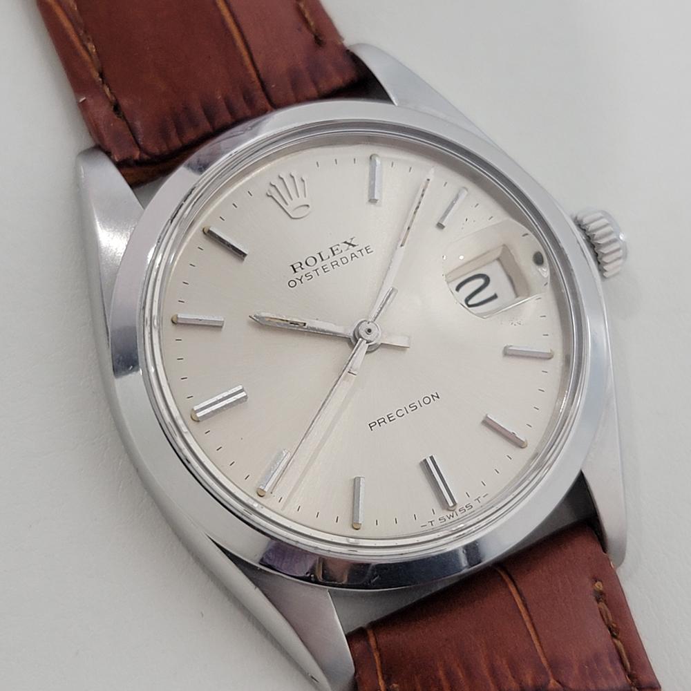 Mens Rolex Oysterdate Precision Ref 6694 34mm Manual Wind 1970s Vintage RA413 en Excelente Estado en Beverly Hills, CA