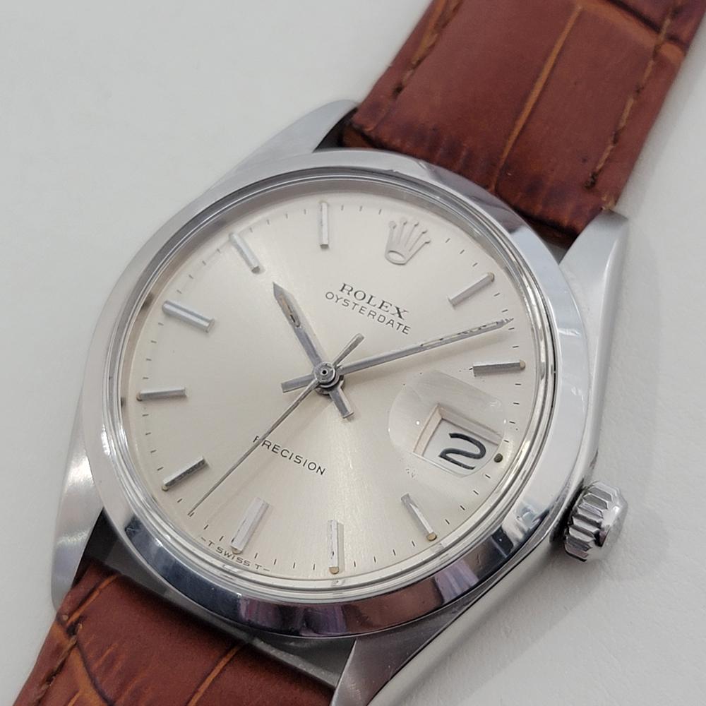 De los hombres Mens Rolex Oysterdate Precision Ref 6694 34mm Manual Wind 1970s Vintage RA413