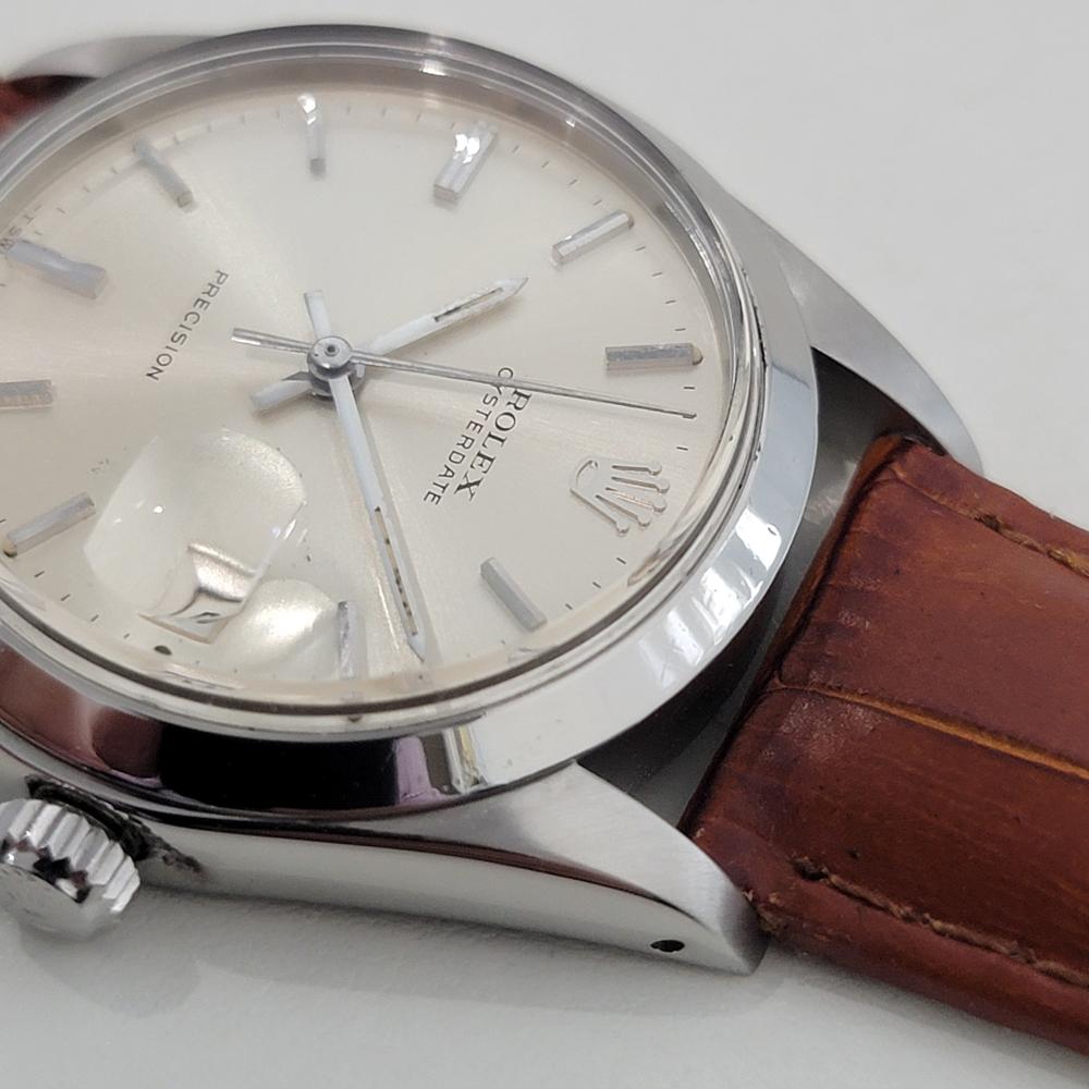 Mens Rolex Oysterdate Precision Ref 6694 34mm Manual Wind 1970s Vintage RA413 1