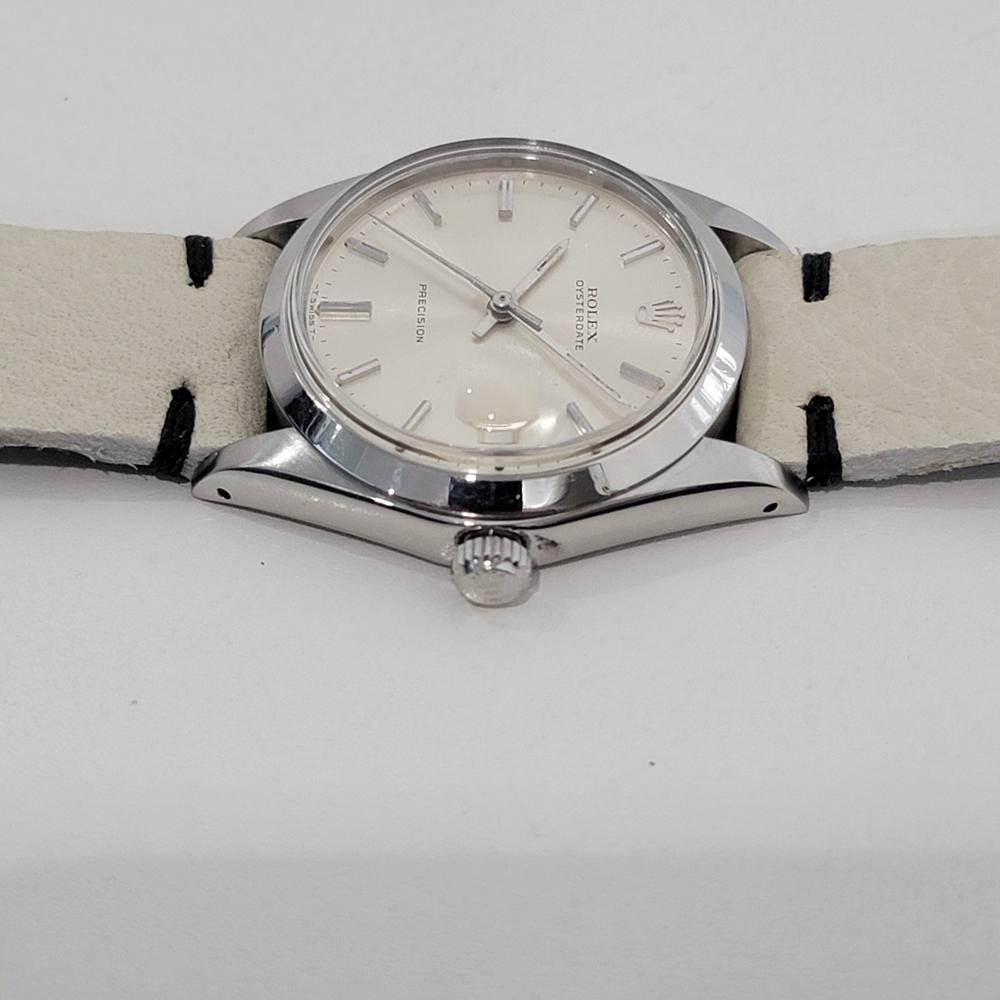 Mens Rolex Oysterdate Precision Ref 6694 34mm Manual Wind 1970s Vintage RA413 2