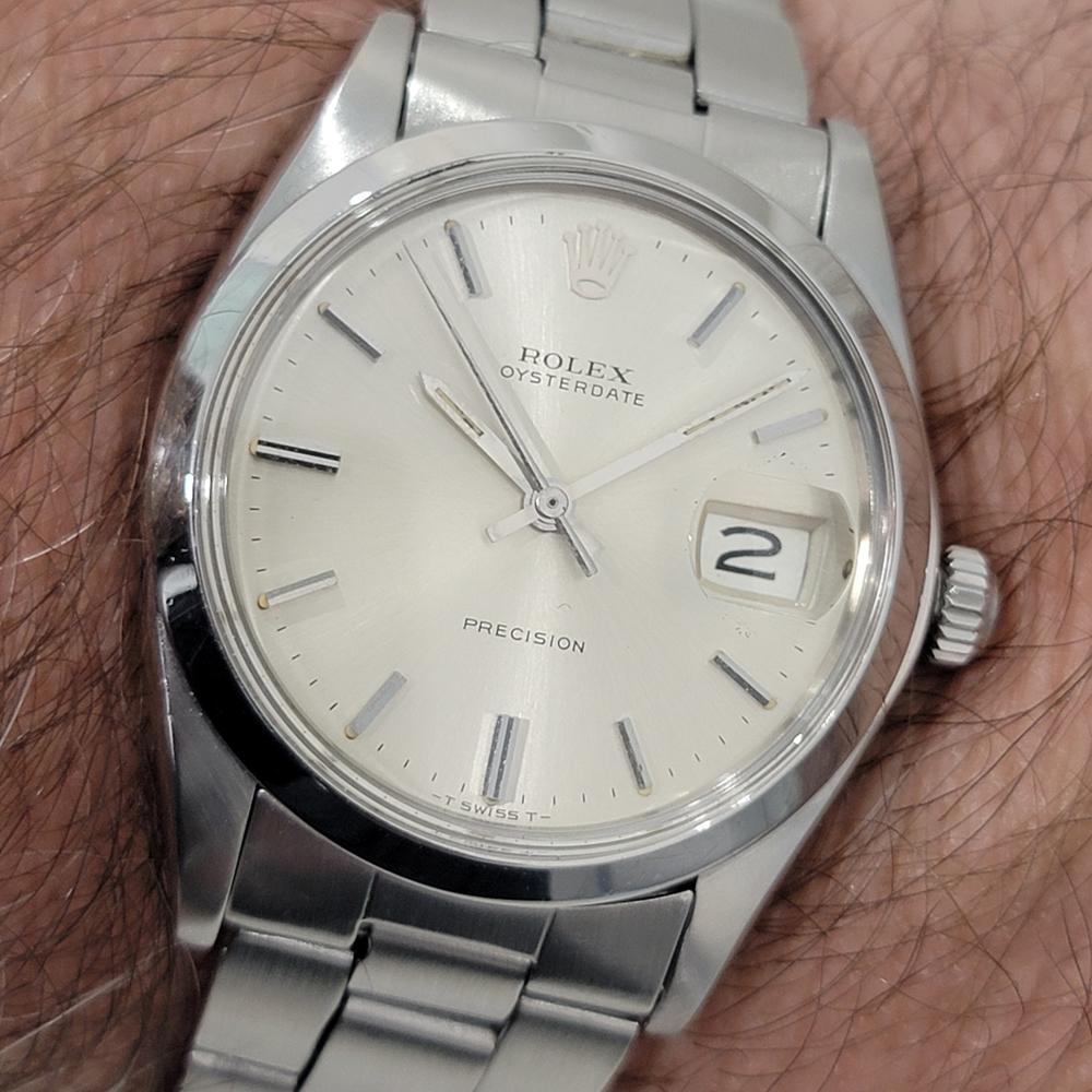 Mens Rolex Oysterdate Precision Ref 6694 34mm Manual Wind 1970s Vintage RA413S 10