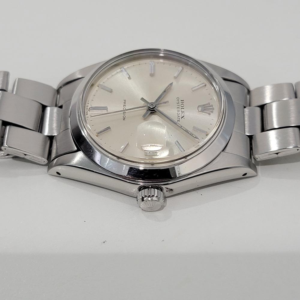 Mens Rolex Oysterdate Precision Ref 6694 34mm Manual Wind 1970s Vintage RA413S 1