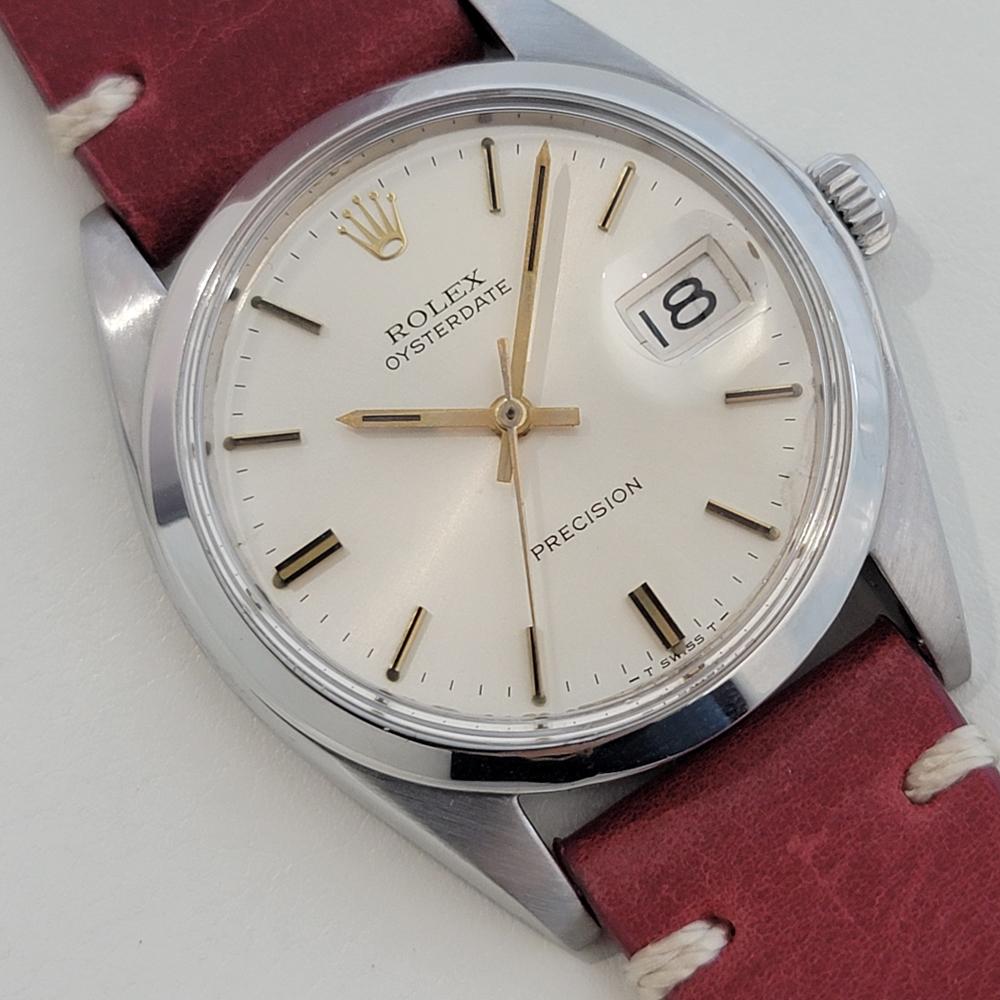 Mens Rolex Oysterdate Precision Ref 6694 34mm Manual Wind 1970s Vintage RA414 en Excelente estado para la venta en Beverly Hills, CA