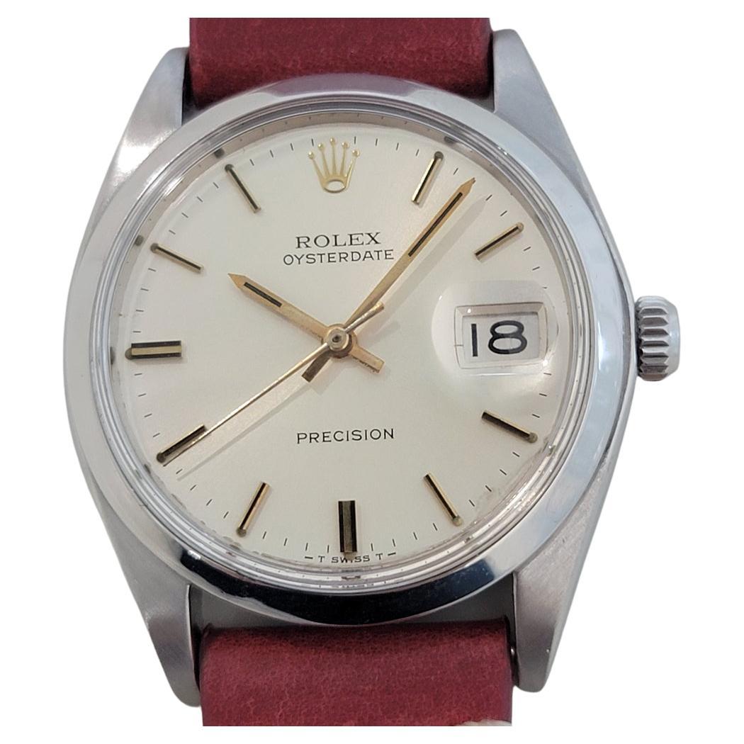 Mens Rolex Oysterdate Precision Ref 6694 34mm Manual Wind 1970s Vintage RA414 en venta
