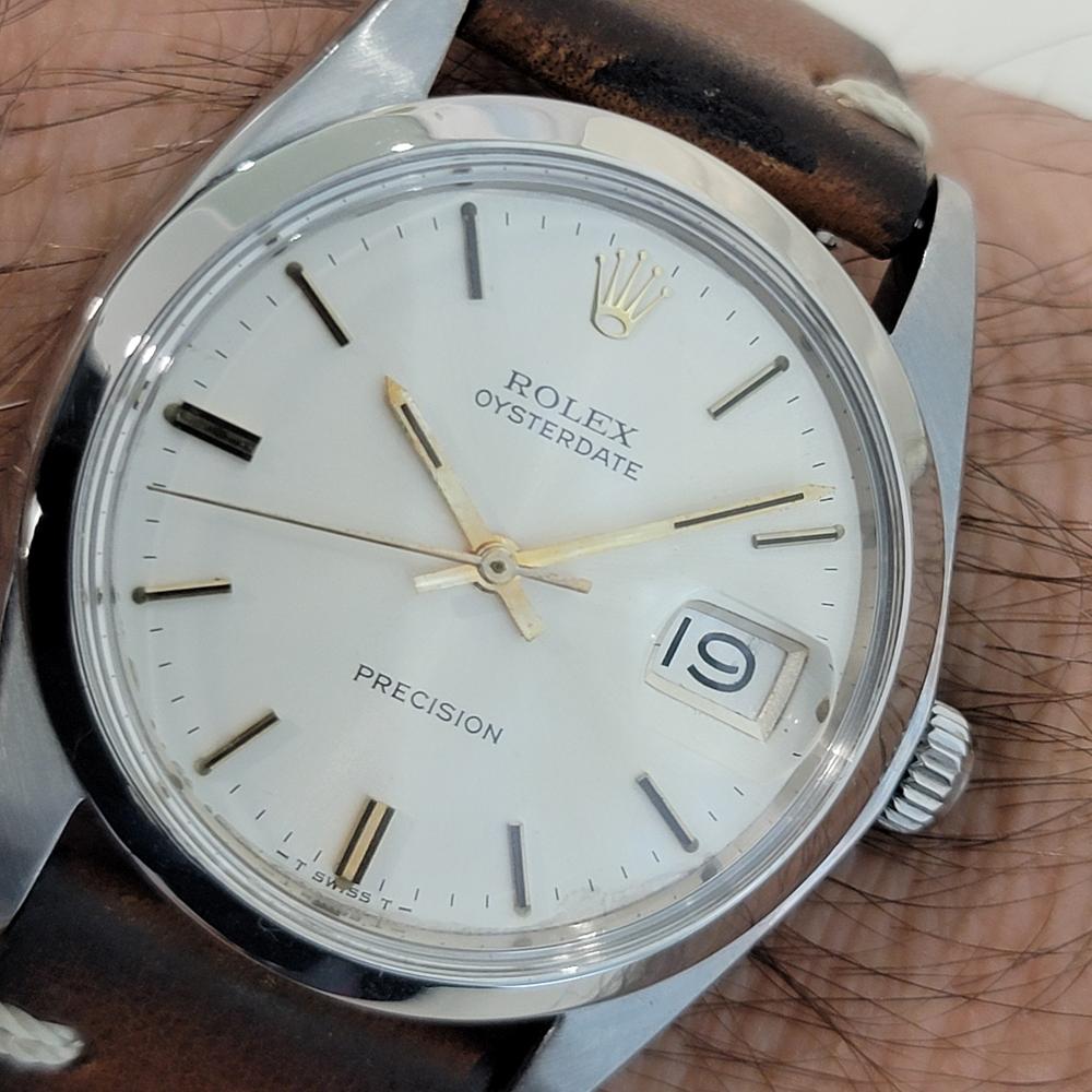 Mens Rolex Oysterdate Precision Ref 6694 34mm Manual Wind 1970s Vintage RA414B For Sale 9