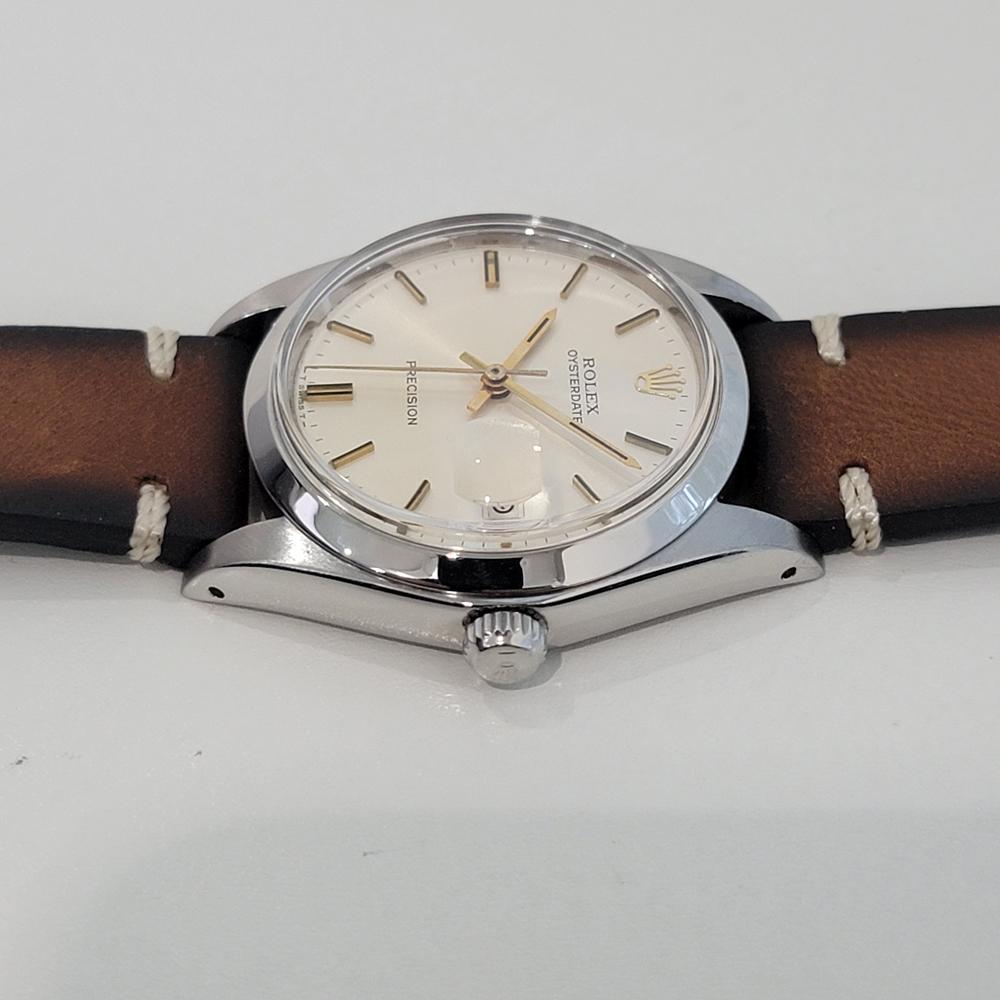 Mens Rolex Oysterdate Precision Ref 6694 34mm Manual Wind 1970s Vintage RA414B For Sale 1