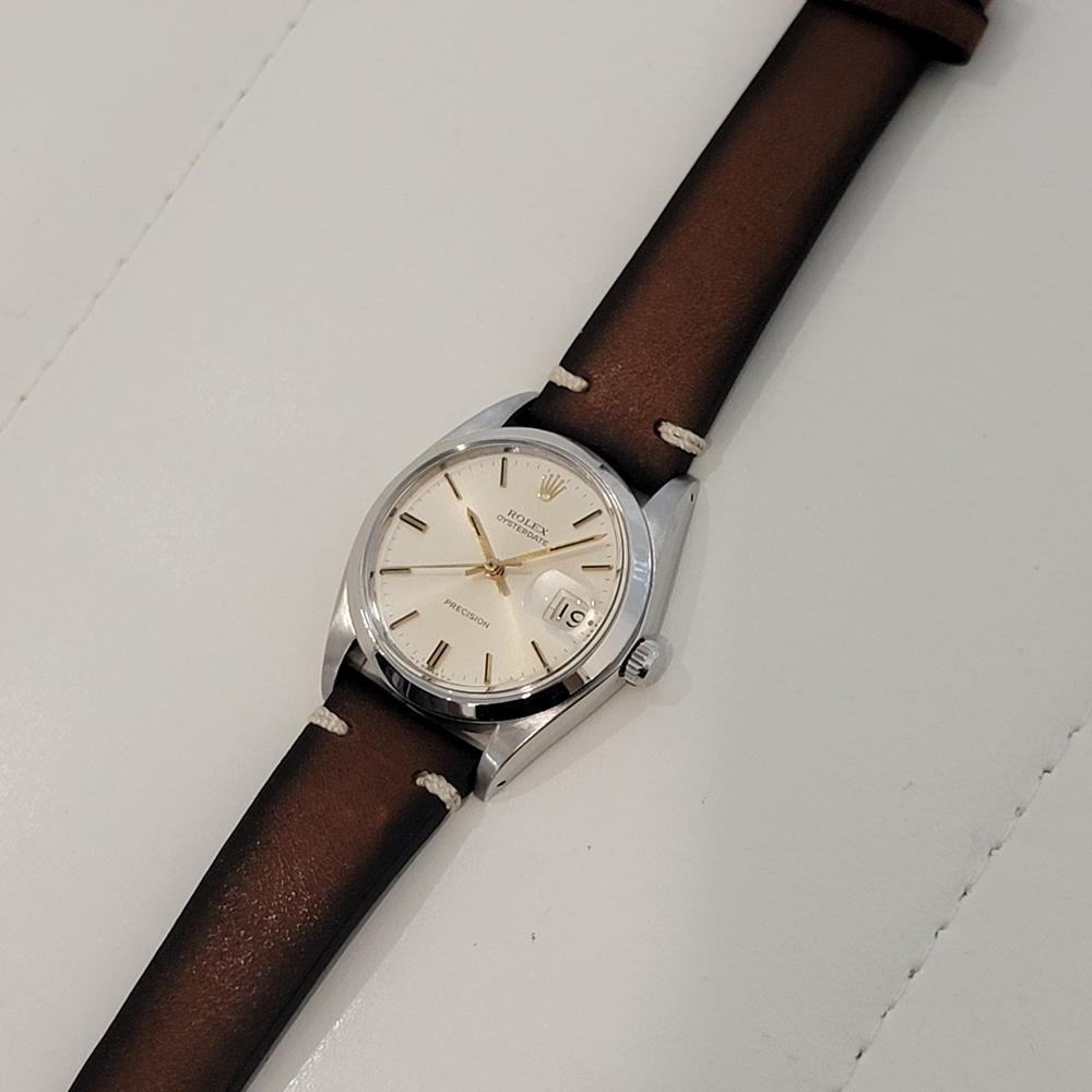 Mens Rolex Oysterdate Precision Ref 6694 34mm Manual Wind 1970s Vintage RA414B For Sale 3