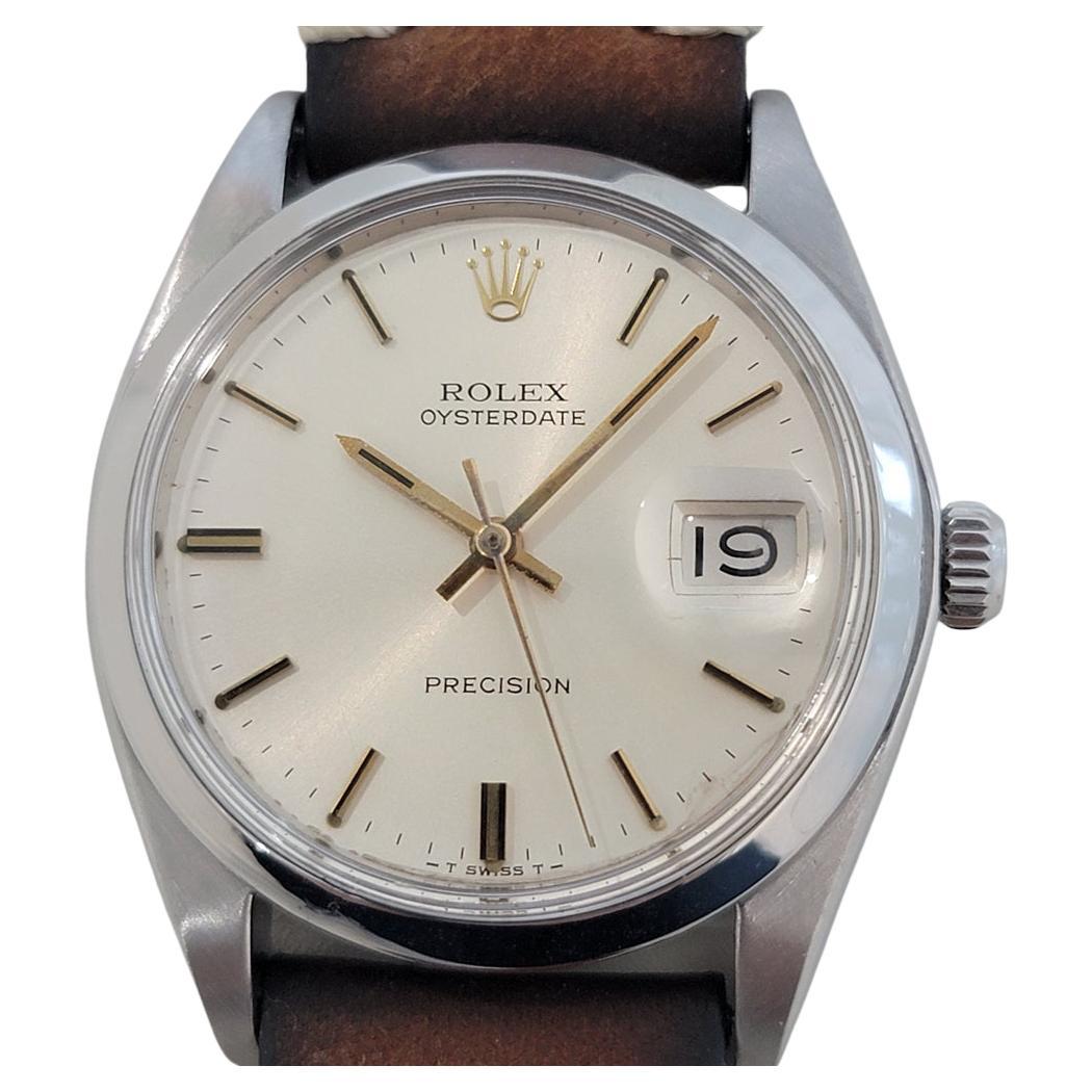 Mens Rolex Oysterdate Precision Ref 6694 34mm Manual Wind 1970s Vintage RA414B