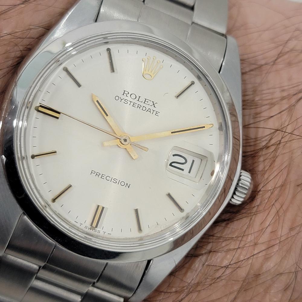 Mens Rolex Oysterdate Precision Ref 6694 34mm Manual Wind 1970s Vintage RA414S For Sale 10