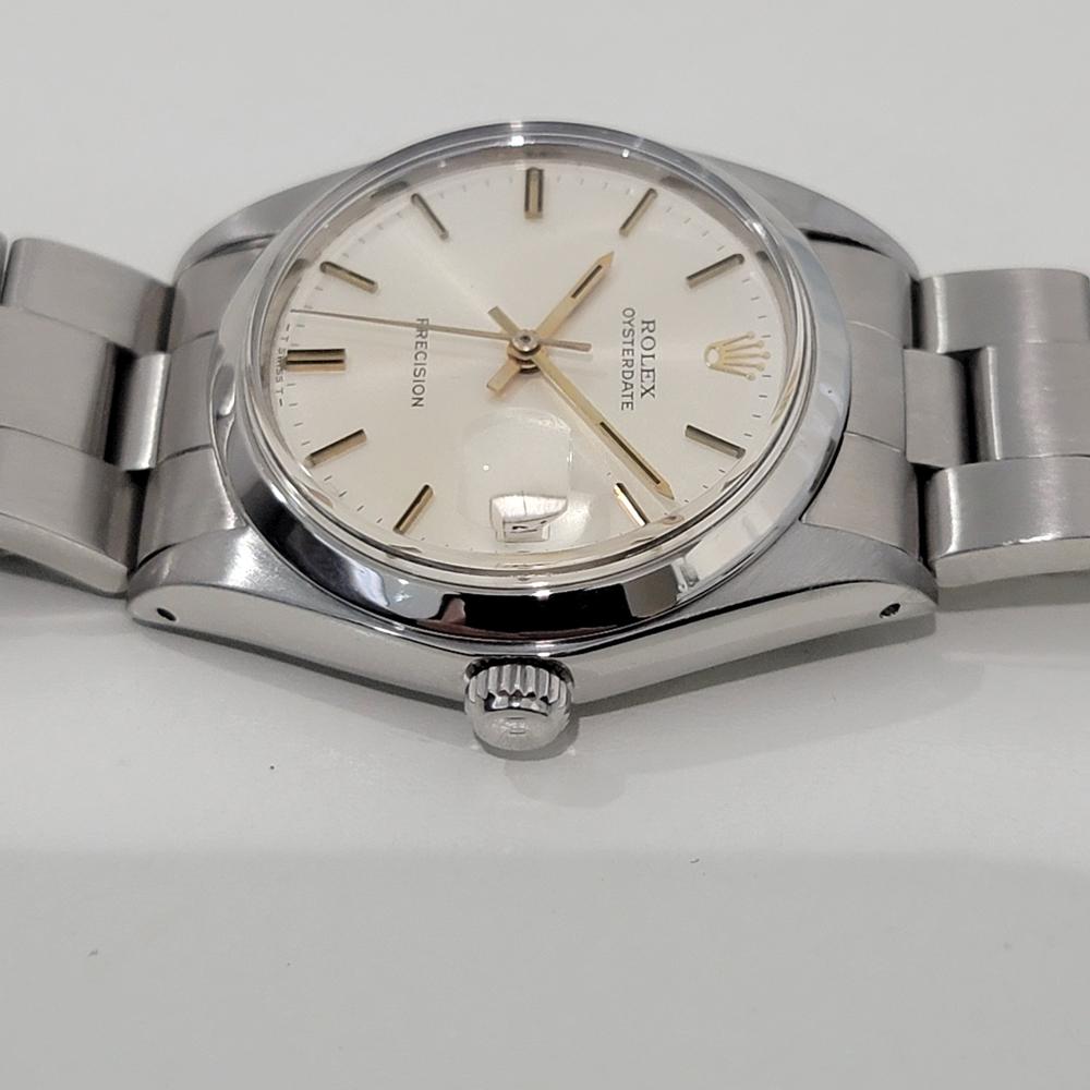Mens Rolex Oysterdate Precision Ref 6694 34mm Manual Wind 1970s Vintage RA414S For Sale 1