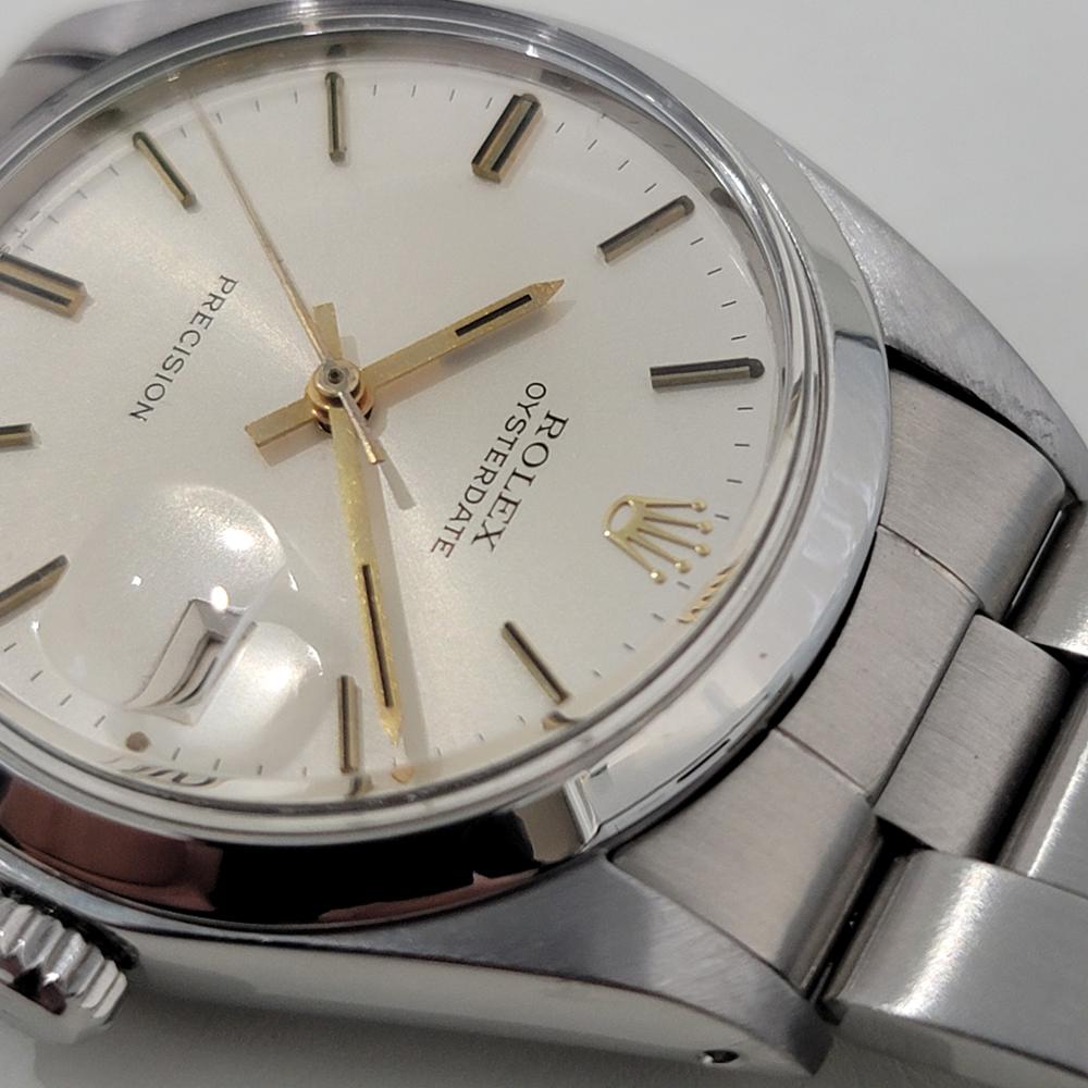Mens Rolex Oysterdate Precision Ref 6694 34mm Manual Wind 1970s Vintage RA414S For Sale 2