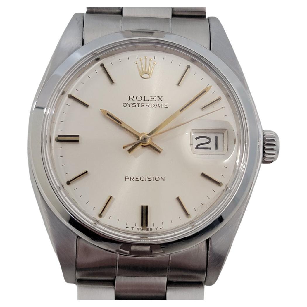 Herren Rolex Oysterdate Precision Ref 6694 34mm Handaufzug 1970er Jahre Vintage RA414S