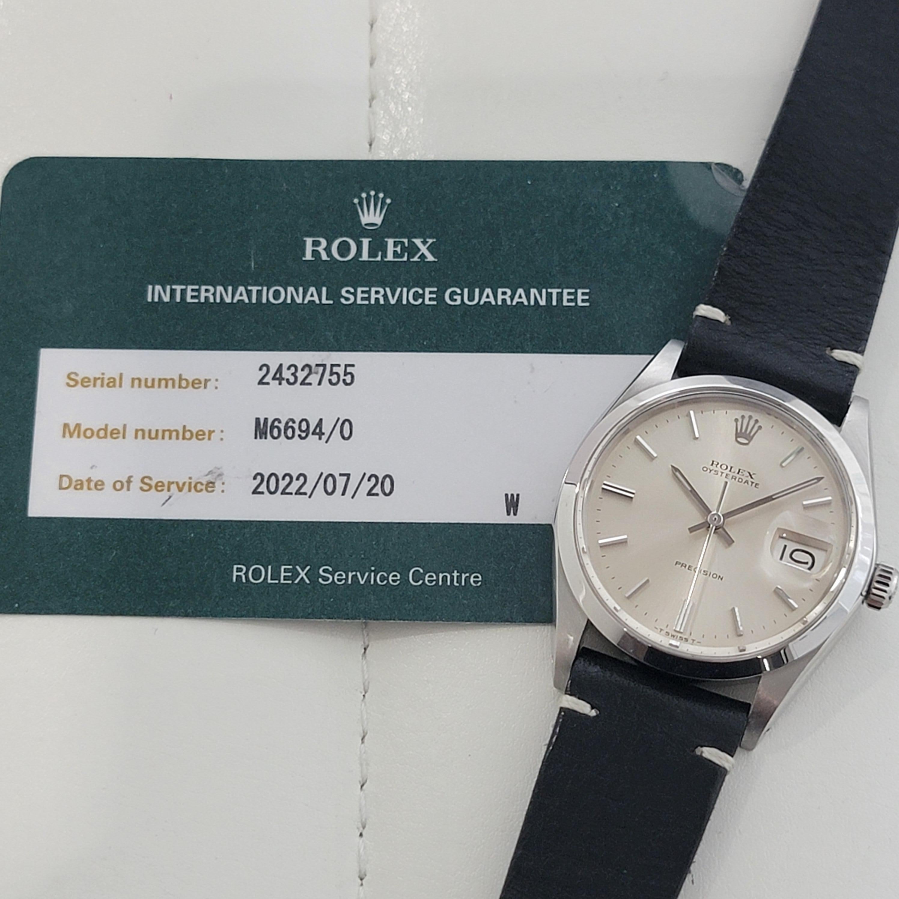 Mens Rolex Oysterdate Precision Ref 6694 34mm Manual Wind 1970s Vintage RA502B 10