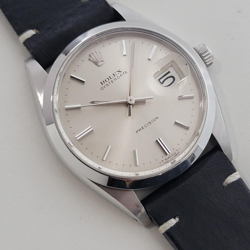 Mens Rolex Oysterdate Precision Ref 6694 34mm Manual Wind 1970s Vintage RA502B In Excellent Condition In Beverly Hills, CA