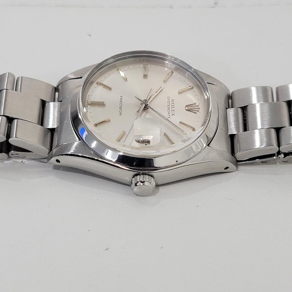 Mens Rolex Oysterdate Precision Ref 6694 34mm Manual Wind 1980s Swiss RA441 For Sale 1