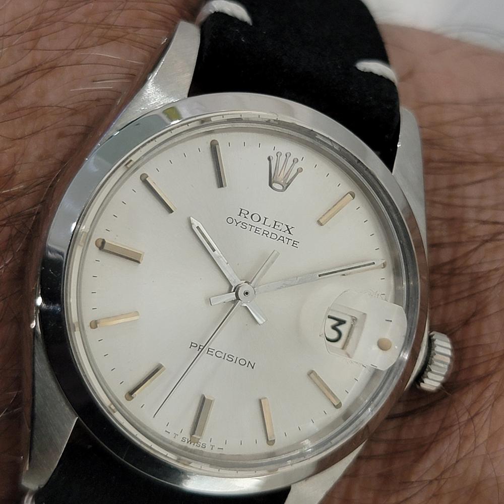 Mens Rolex Oysterdate Precision Ref 6694 34mm Manual Wind 1980s Swiss RA441B For Sale 8