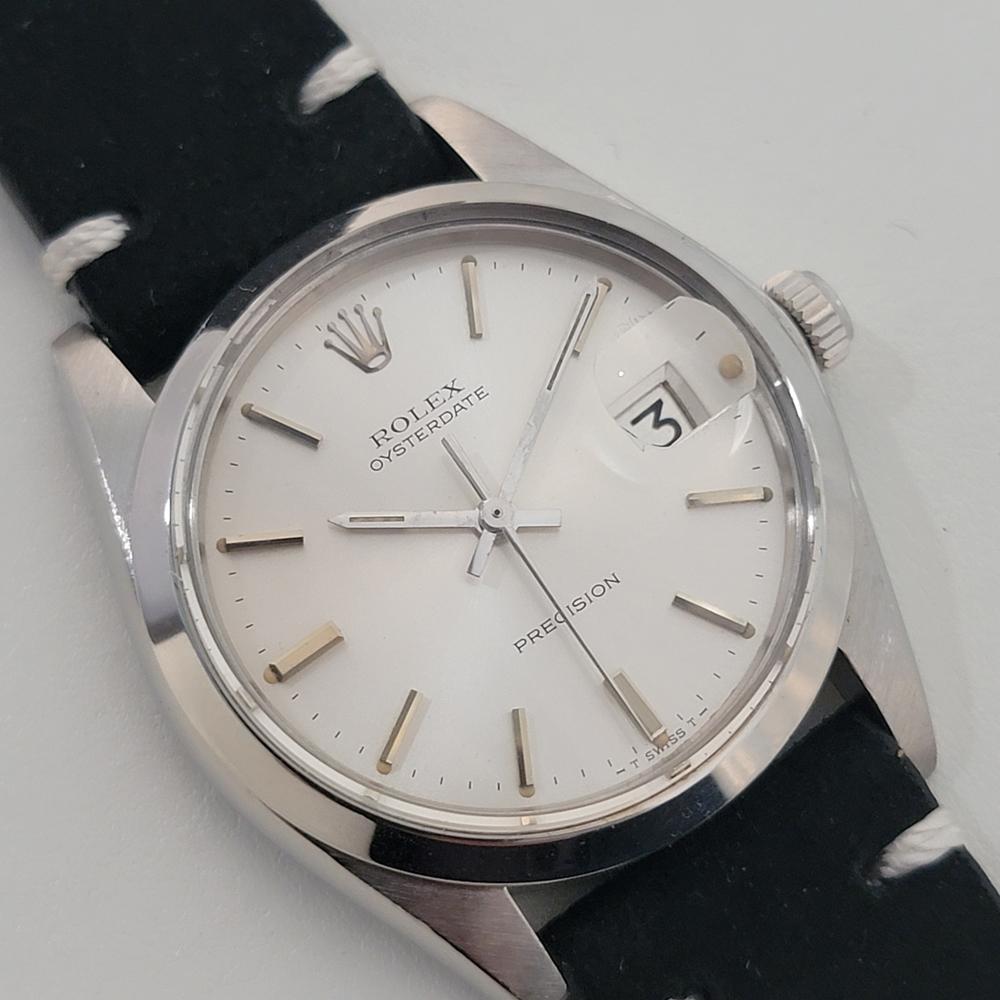Mens Rolex Oysterdate Precision Ref 6694 34mm Manual Wind 1980s Swiss RA441B In Excellent Condition For Sale In Beverly Hills, CA